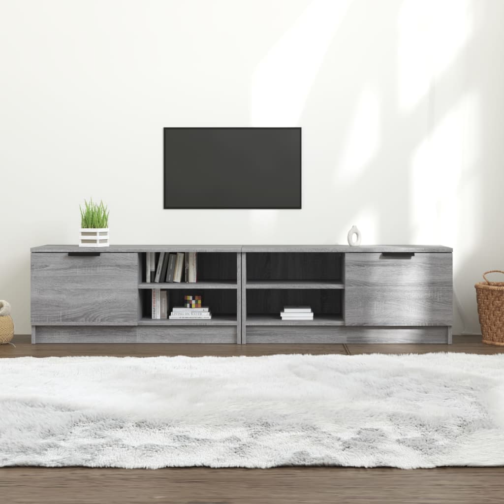 Tv-meubel 80x35x36,5 cm bewerkt hout bruin eikenkleur