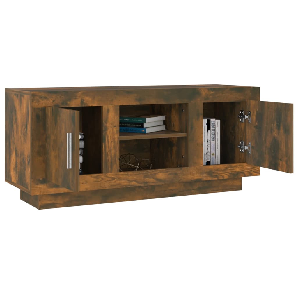 Tv-meubel 102x35x45 cm bewerkt hout bruin eikenkleur