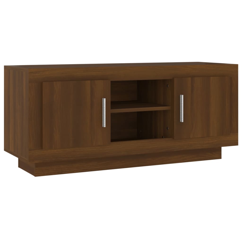 Tv-meubel 102x35x45 cm bewerkt hout bruin eikenkleur