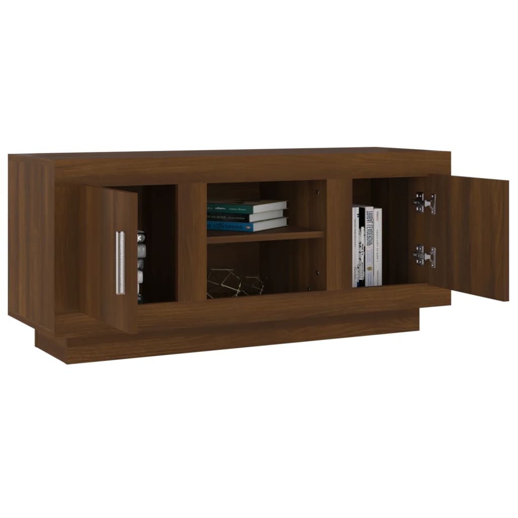 Tv-meubel 102x35x45 cm bewerkt hout bruin eikenkleur