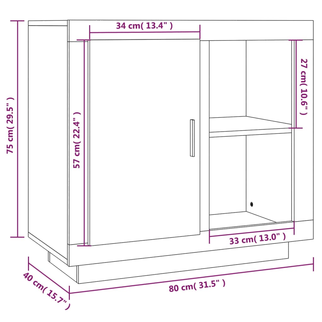 Dressoir 80x40x75 cm