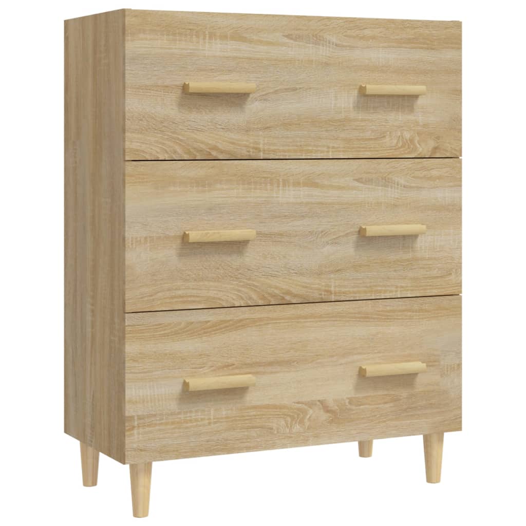 Dressoir 70x34x90 cm bewerkt hout eikenkleurig