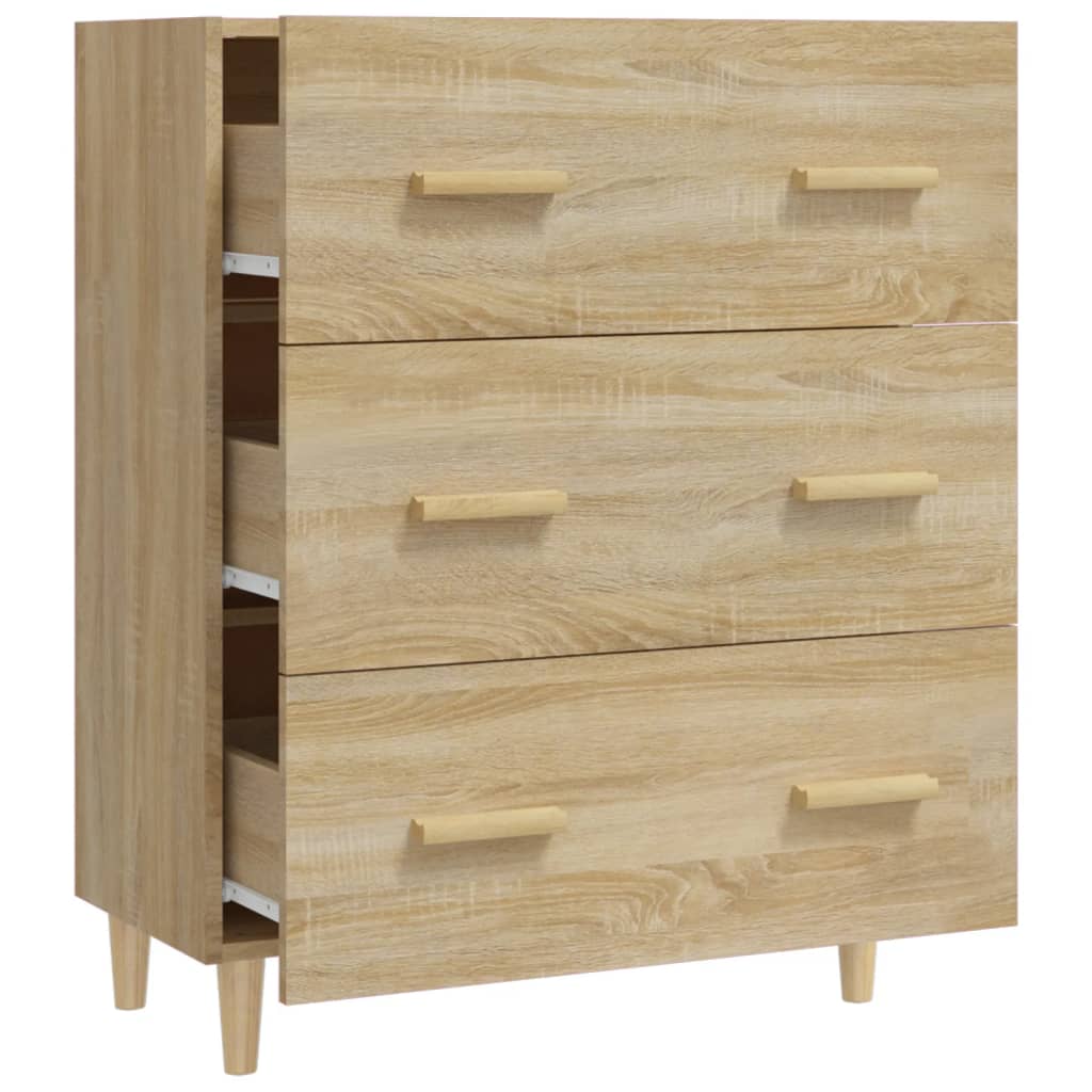 Dressoir 70x34x90 cm bewerkt hout eikenkleurig