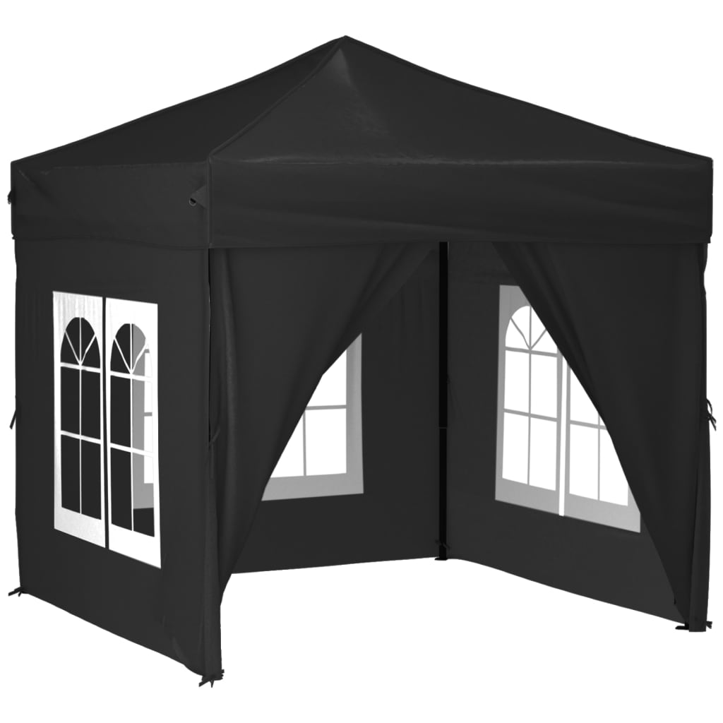 Partytent inklapbaar met zijwanden 3x6 m antracietkleurig