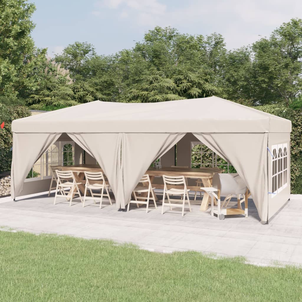 Partytent inklapbaar met zijwanden 3x6 m antracietkleurig