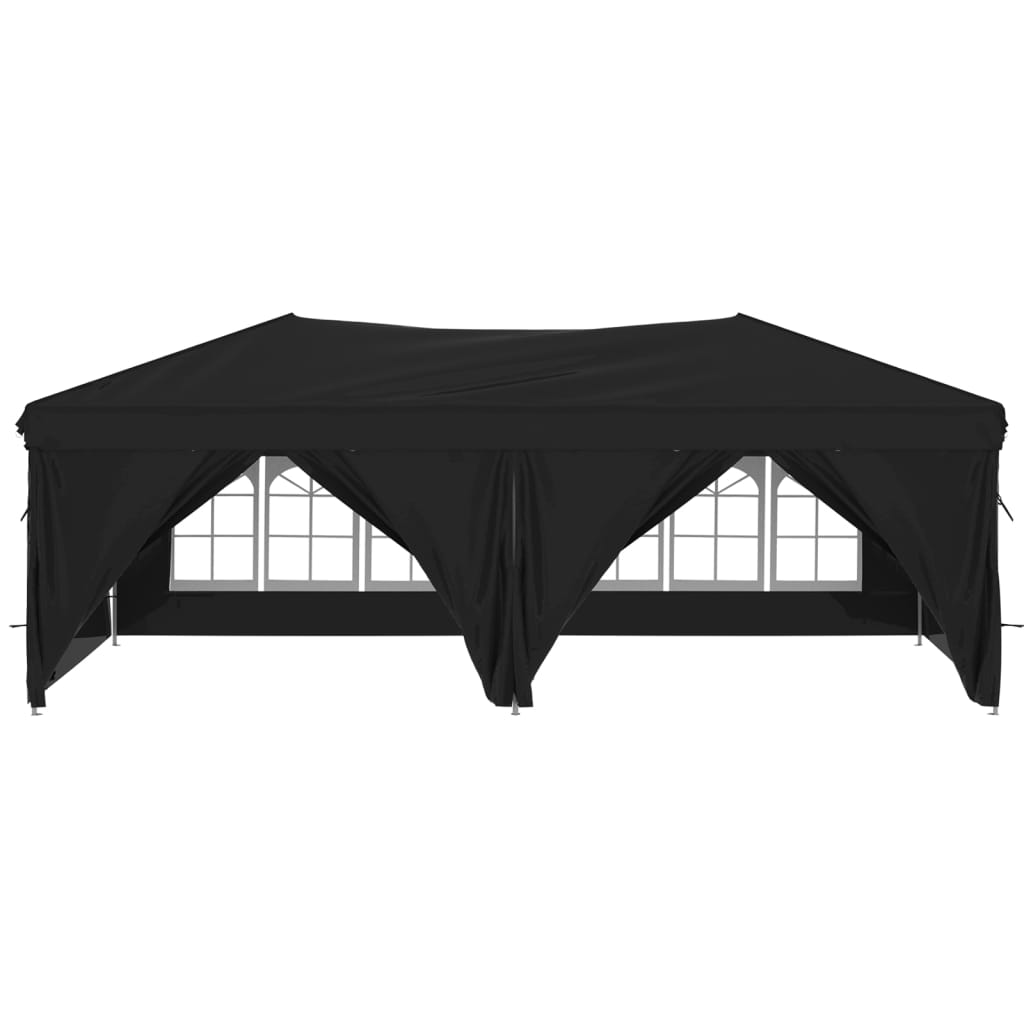 Partytent inklapbaar met zijwanden 3x6 m antracietkleurig