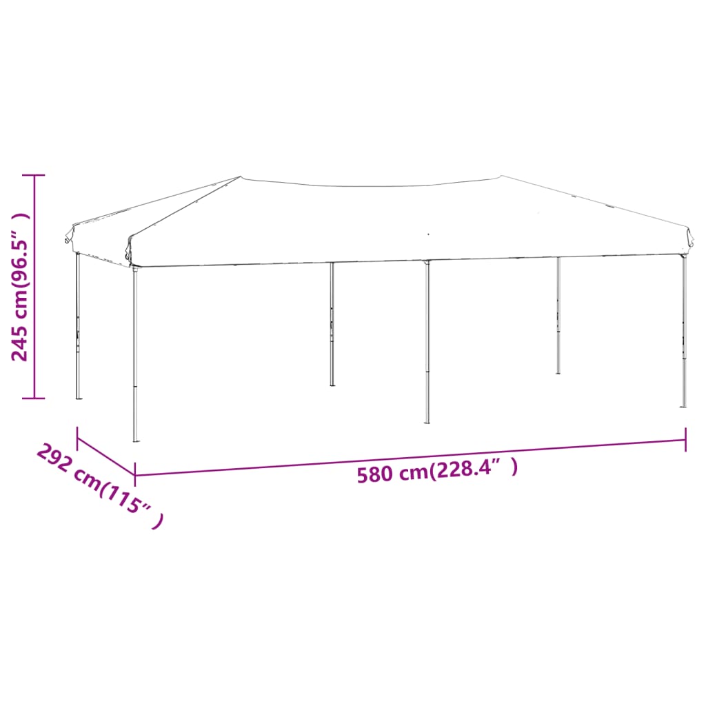 Partytent inklapbaar met zijwanden 3x6 m