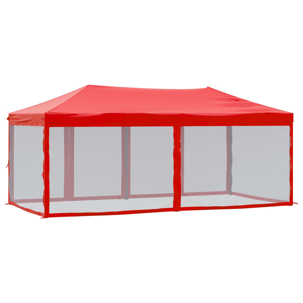 Partytent inklapbaar met zijwanden 3x6 m crèmekleurig