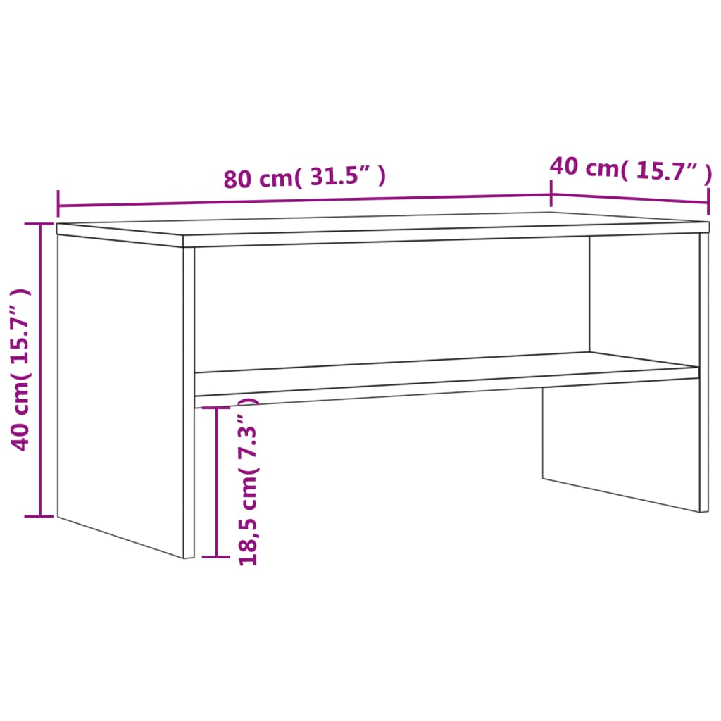 Tv-meubel 80x40x40 cm bewerkt hout