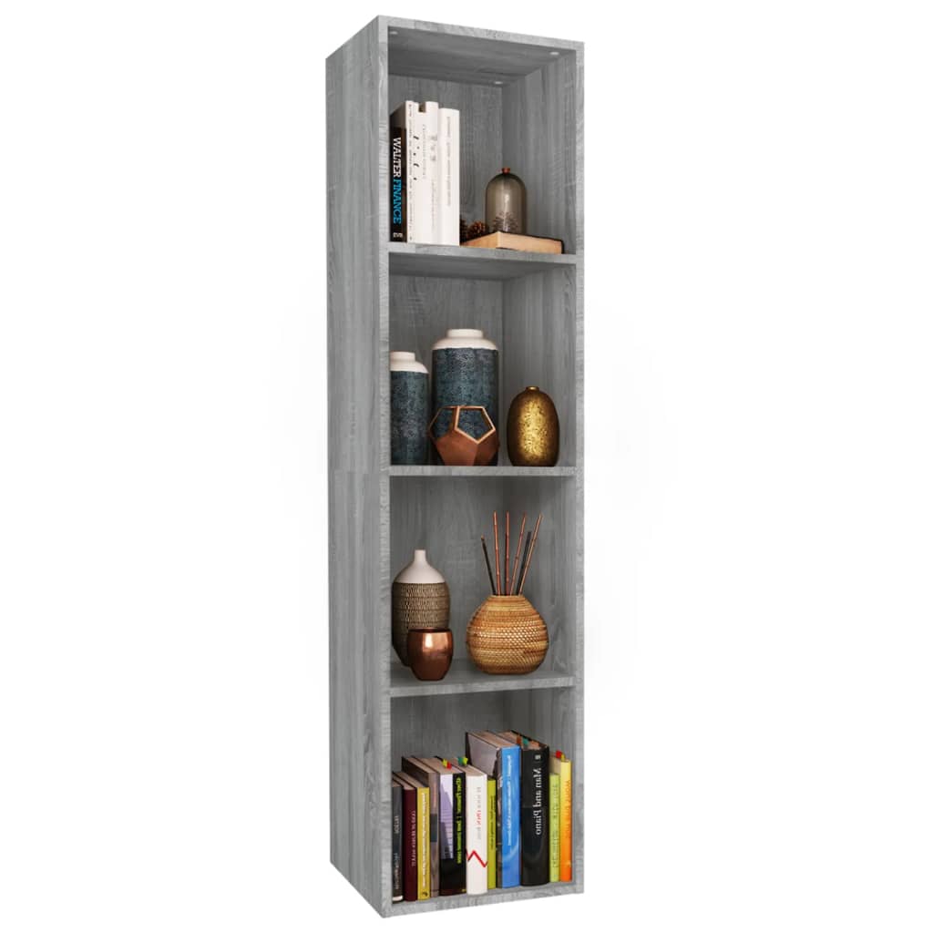 Boekenkast/tv-meubel 36x30x143 cm bewerkt hout