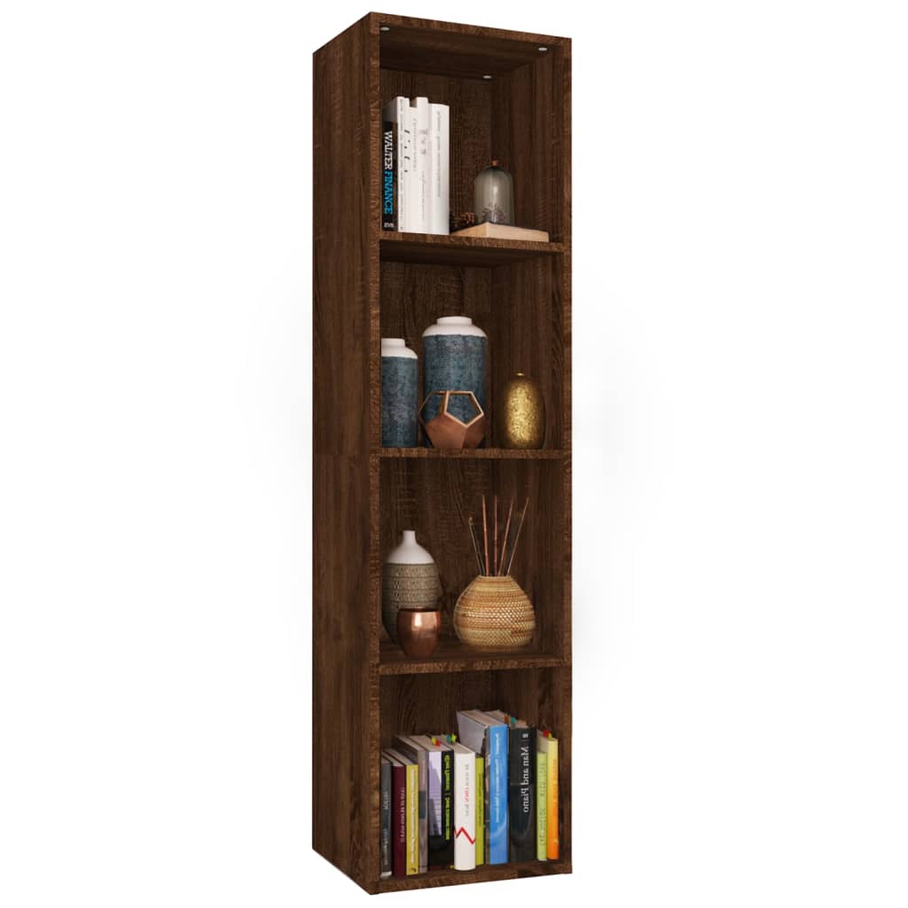 Boekenkast/tv-meubel 36x30x143 cm bewerkt hout