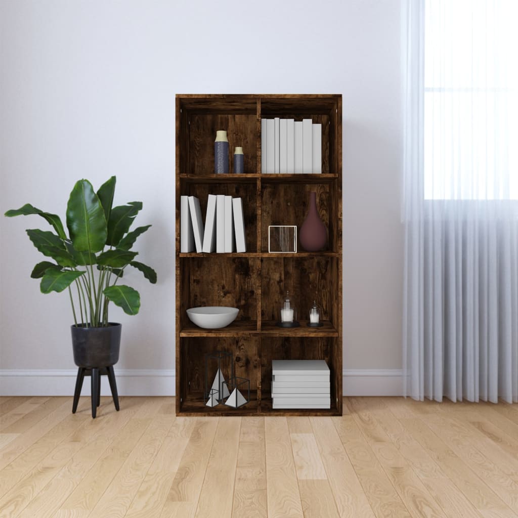 Boekenkast/dressoir 66x30x130 cm bewerkt hout eikenkleur