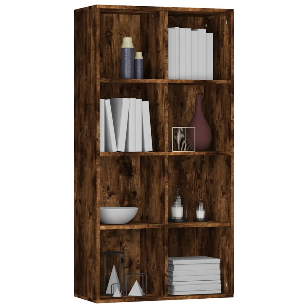 Boekenkast/dressoir 66x30x130 cm bewerkt hout eikenkleur