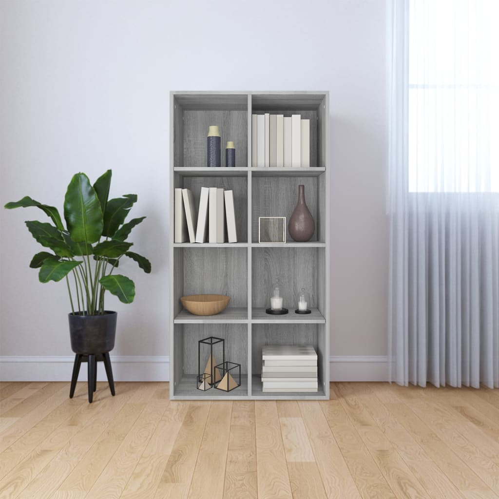 Boekenkast/dressoir 66x30x130 cm bewerkt hout eikenkleur