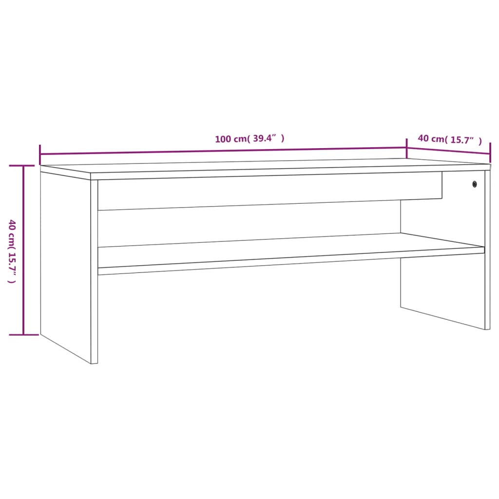 Salontafel 100x40x40 cm bewerkt hout