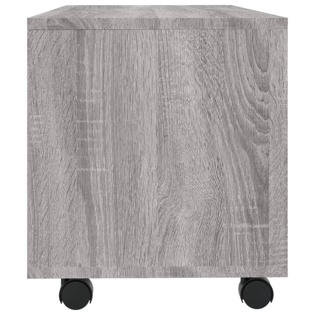 Tv-meubel met wieltjes 90x35x35 cm bewerkt hout