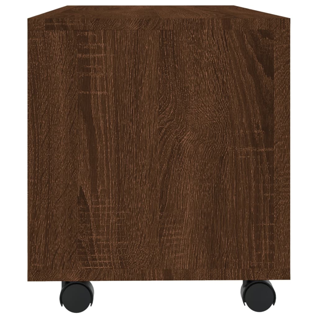 Tv-meubel met wieltjes 90x35x35 cm bewerkt hout