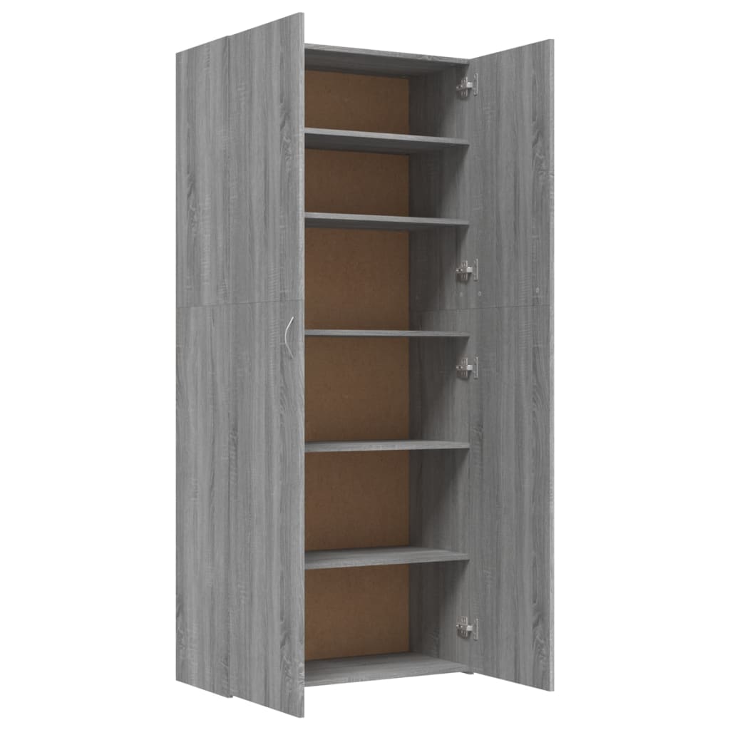 Schoenenkast 80x35,5x180 cm bewerkt hout