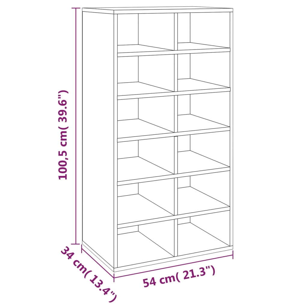 Schoenenrek 54x34x100,5 cm bewerkt hout