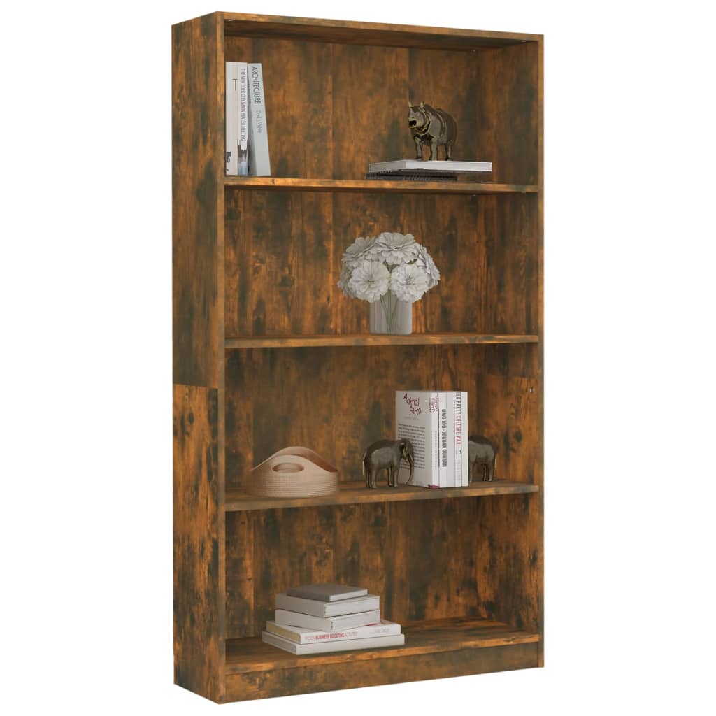 Boekenkast met 4 schappen 80x24x142 cm hout