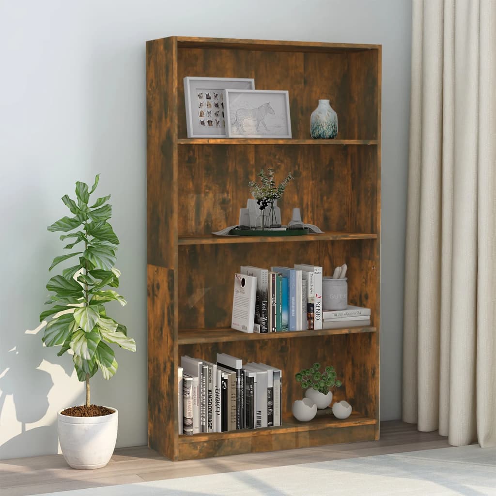 Boekenkast met 4 schappen 80x24x142 cm hout