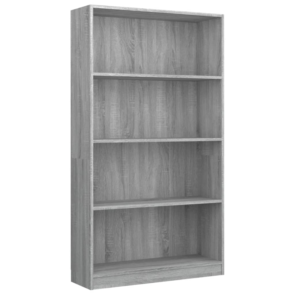 Boekenkast met 4 schappen 80x24x142 cm hout