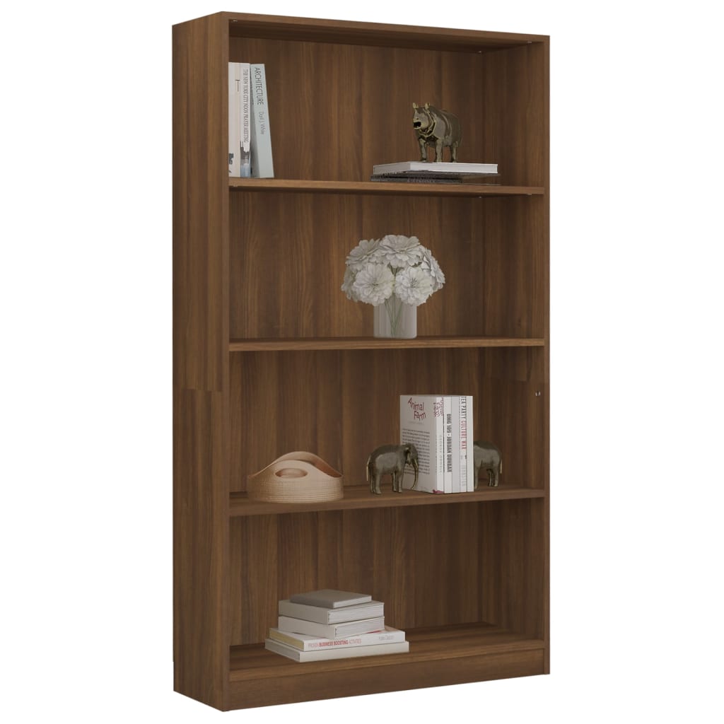 Boekenkast met 4 schappen 80x24x142 cm hout