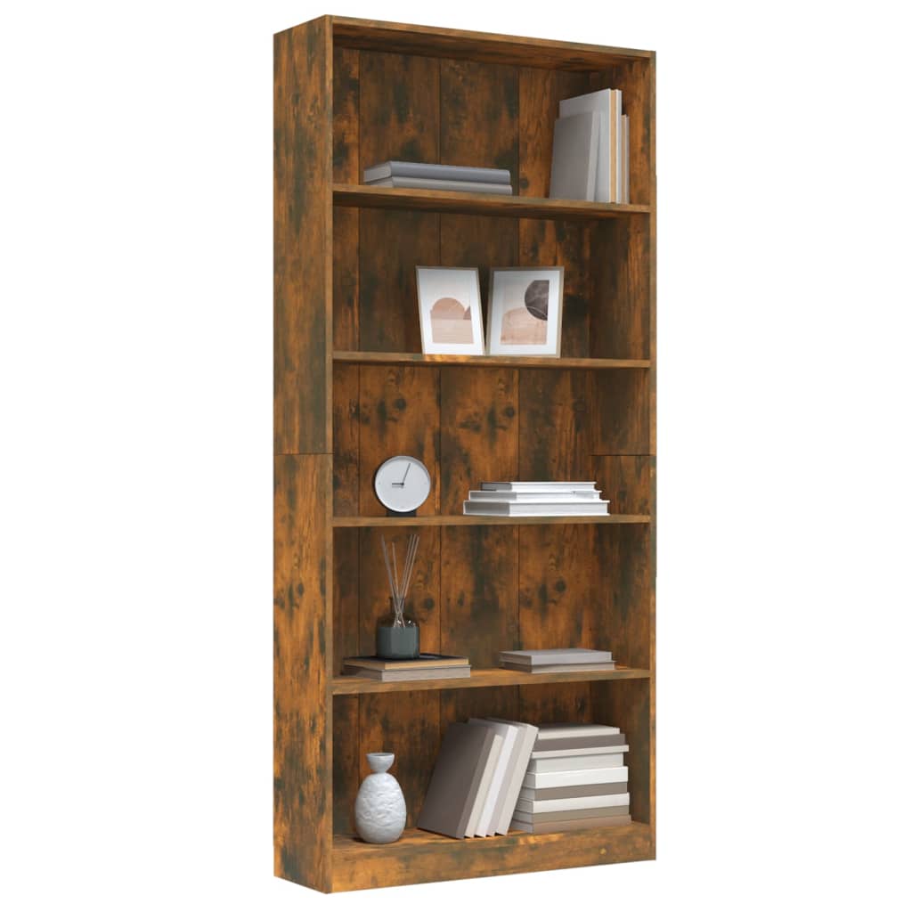 Boekenkast met 4 schappen 80x24x142 cm hout