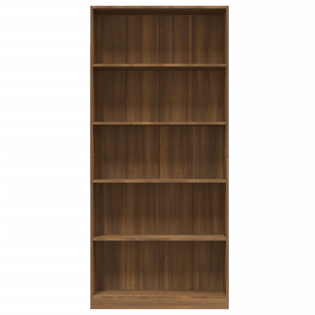 Boekenkast 60x24x175 cm bewerkt hout eikenkleurig