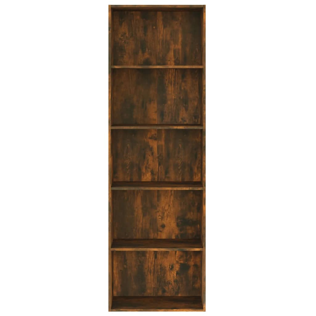 Boekenkast 60x30x189 cm bewerkt hout eikenkleurig