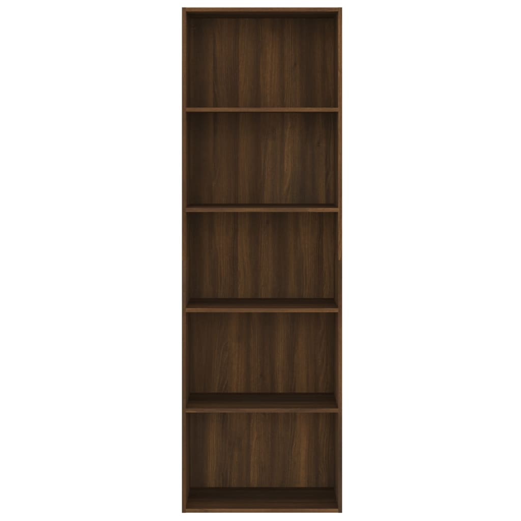 Boekenkast 60x30x189 cm bewerkt hout eikenkleurig