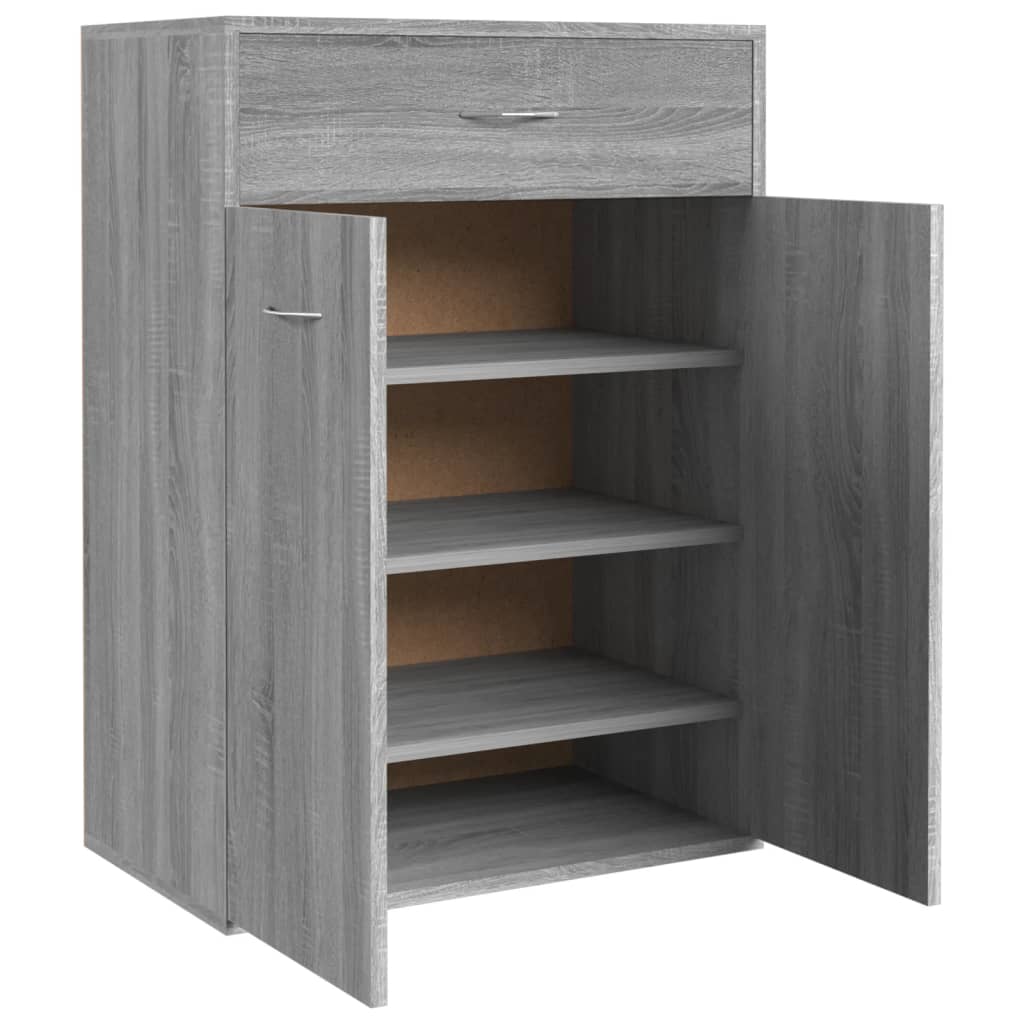 Schoenenkast 60x35x84 cm bewerkt hout eikenkleurig