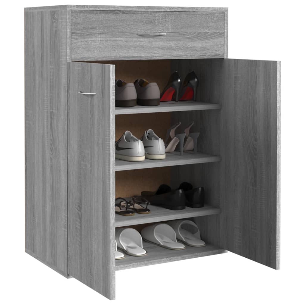 Schoenenkast 60x35x84 cm bewerkt hout eikenkleurig