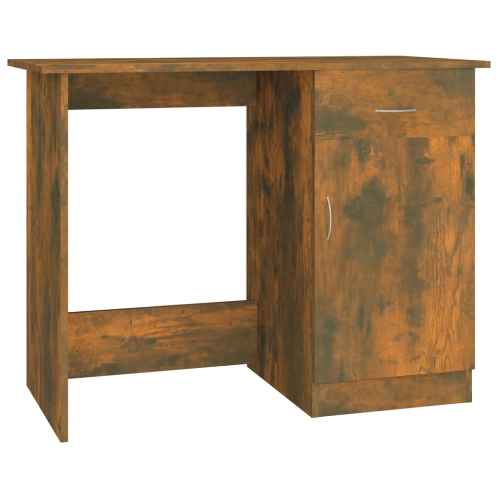 Bureau 100x50x76 cm bewerkt hout bruin eikenkleur