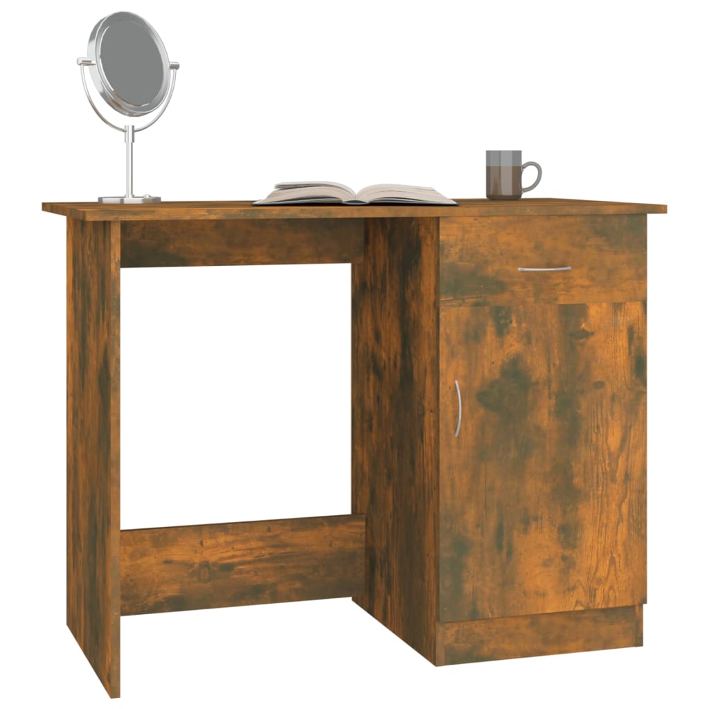 Bureau 100x50x76 cm bewerkt hout bruin eikenkleur