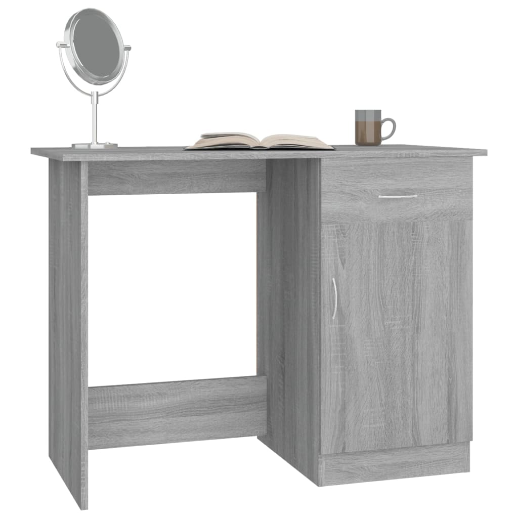 Bureau 100x50x76 cm bewerkt hout bruin eikenkleur