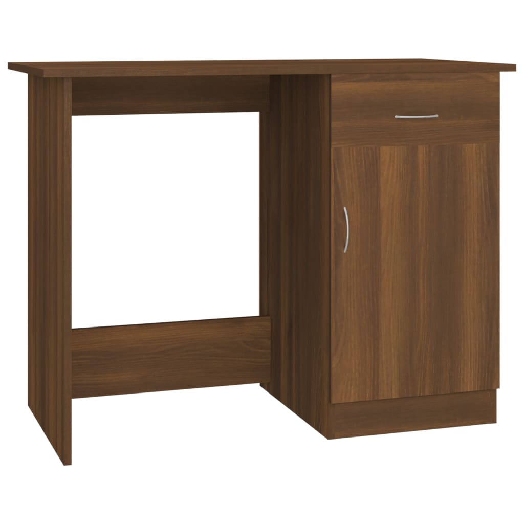 Bureau 100x50x76 cm bewerkt hout bruin eikenkleur