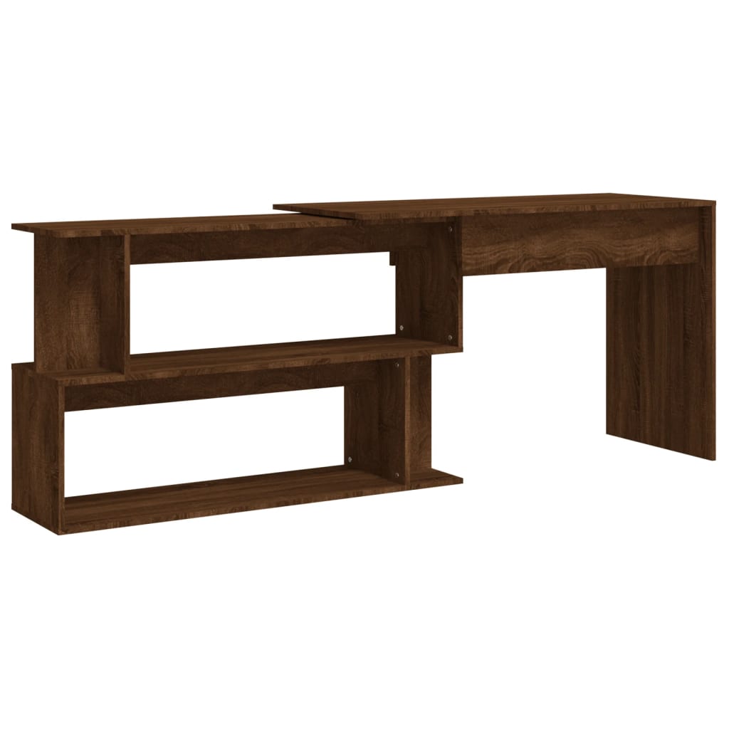 Hoekbureau 200x50x76 cm bewerkt hout eikenkleurig