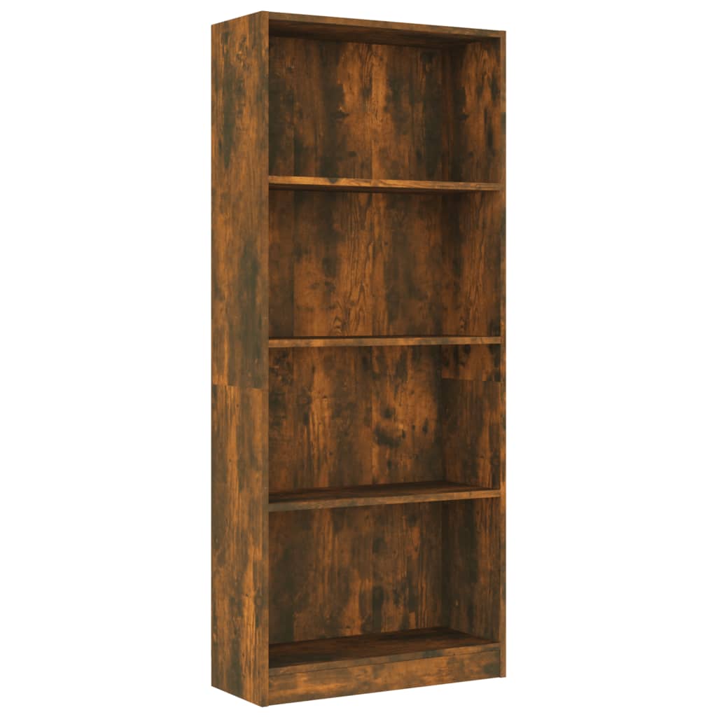 Boekenkast met 4 schappen 80x24x142 cm hout