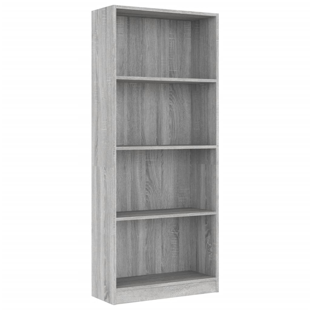 Boekenkast 60x24x175 cm bewerkt hout eikenkleurig