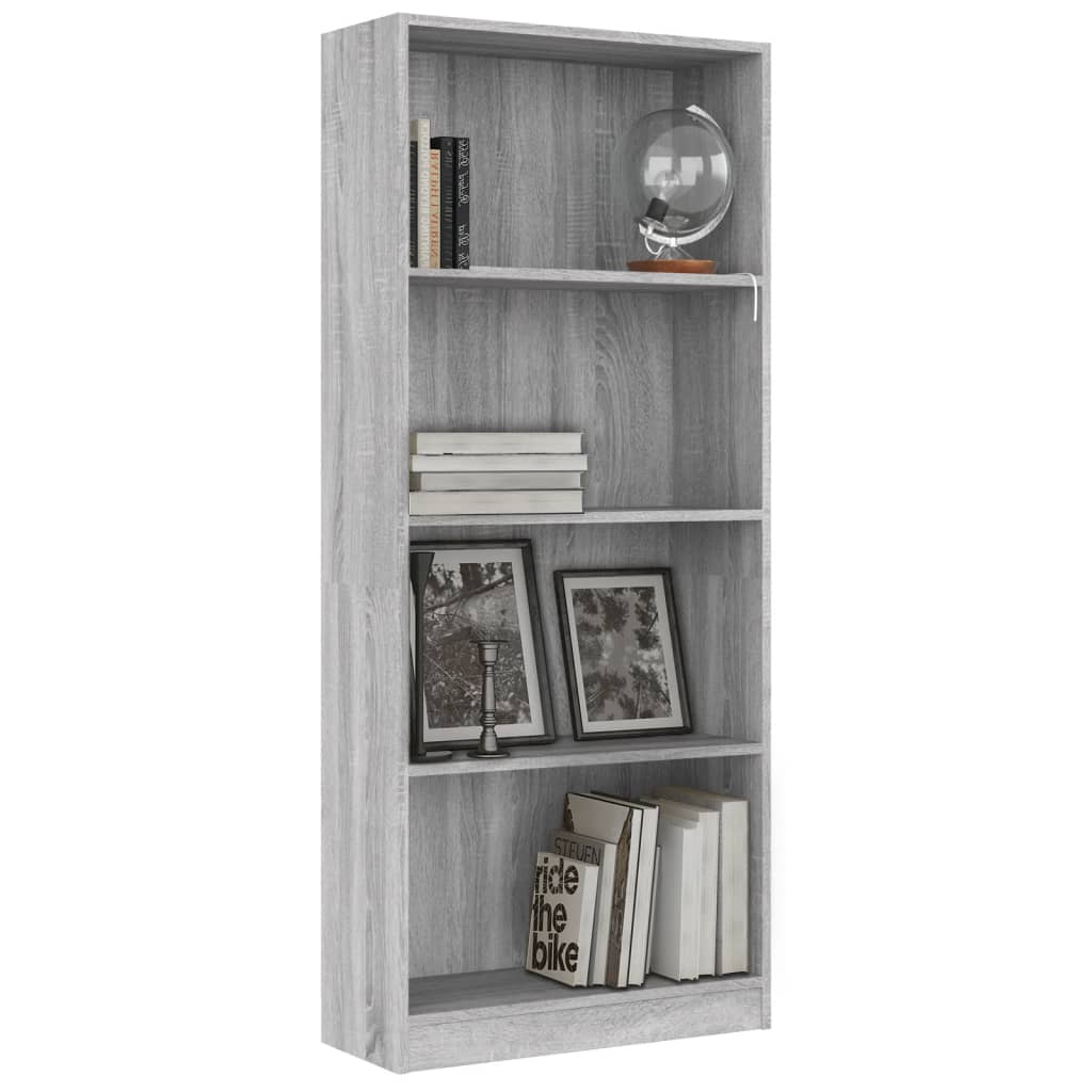 Boekenkast met 4 schappen 80x24x142 cm hout