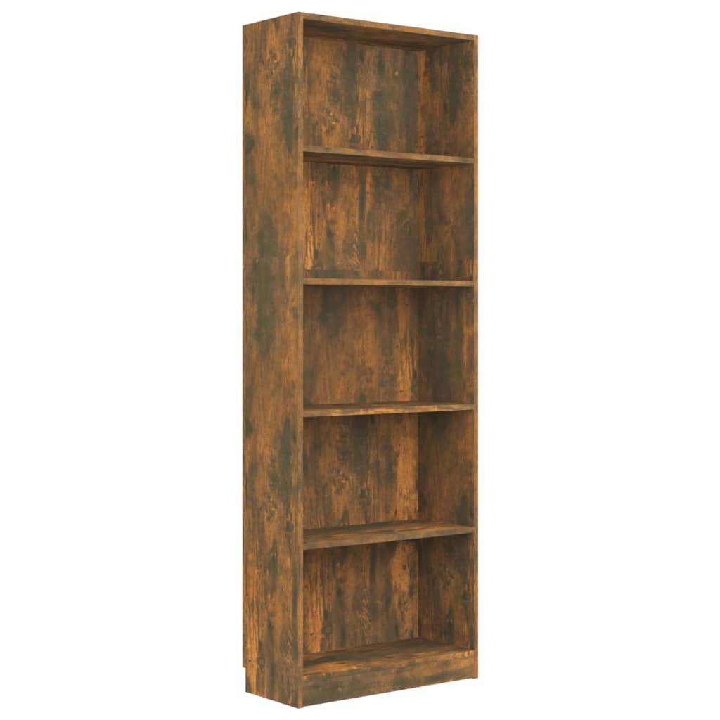 Boekenkast 60x24x175 cm bewerkt hout eikenkleurig