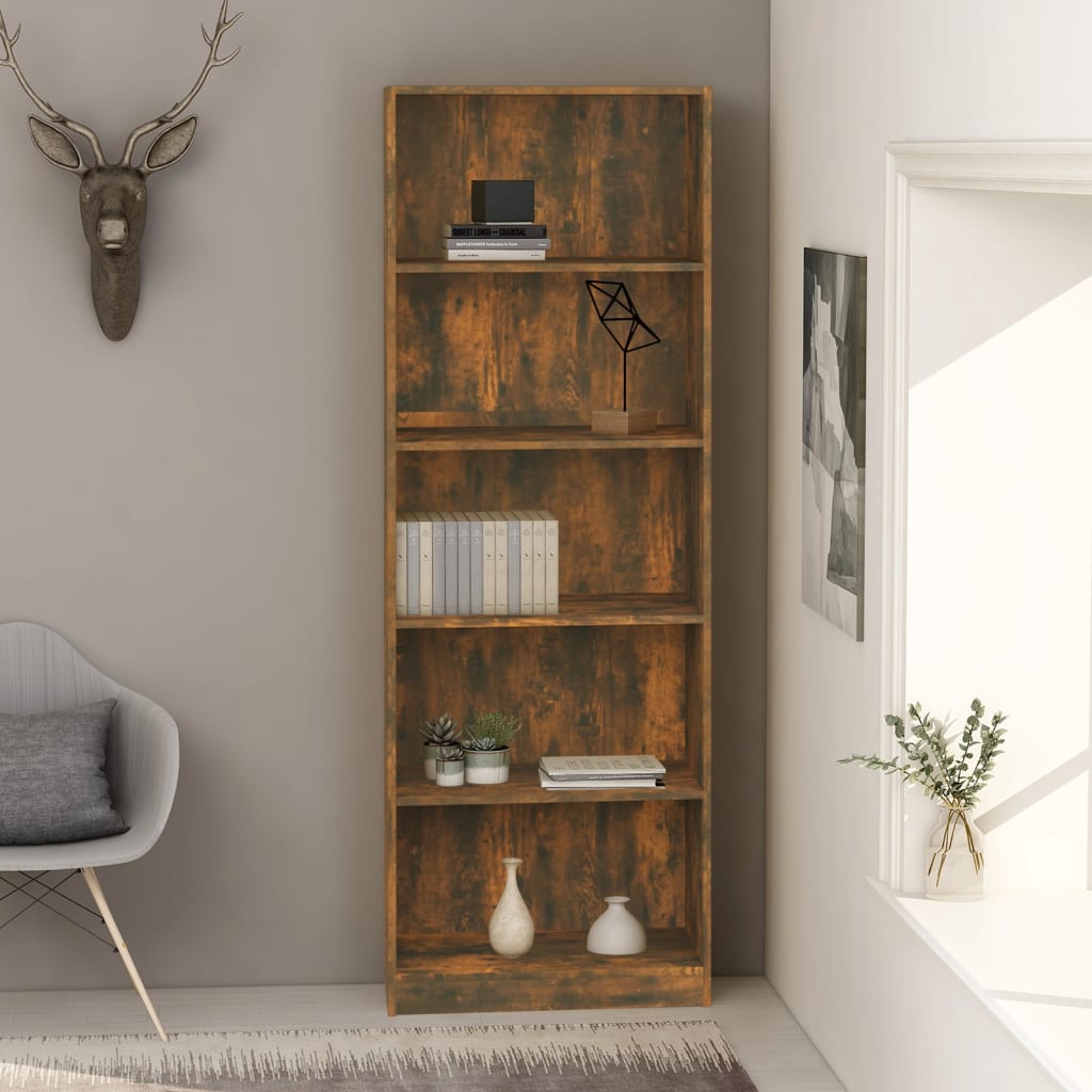 Boekenkast met 4 schappen 80x24x142 cm hout