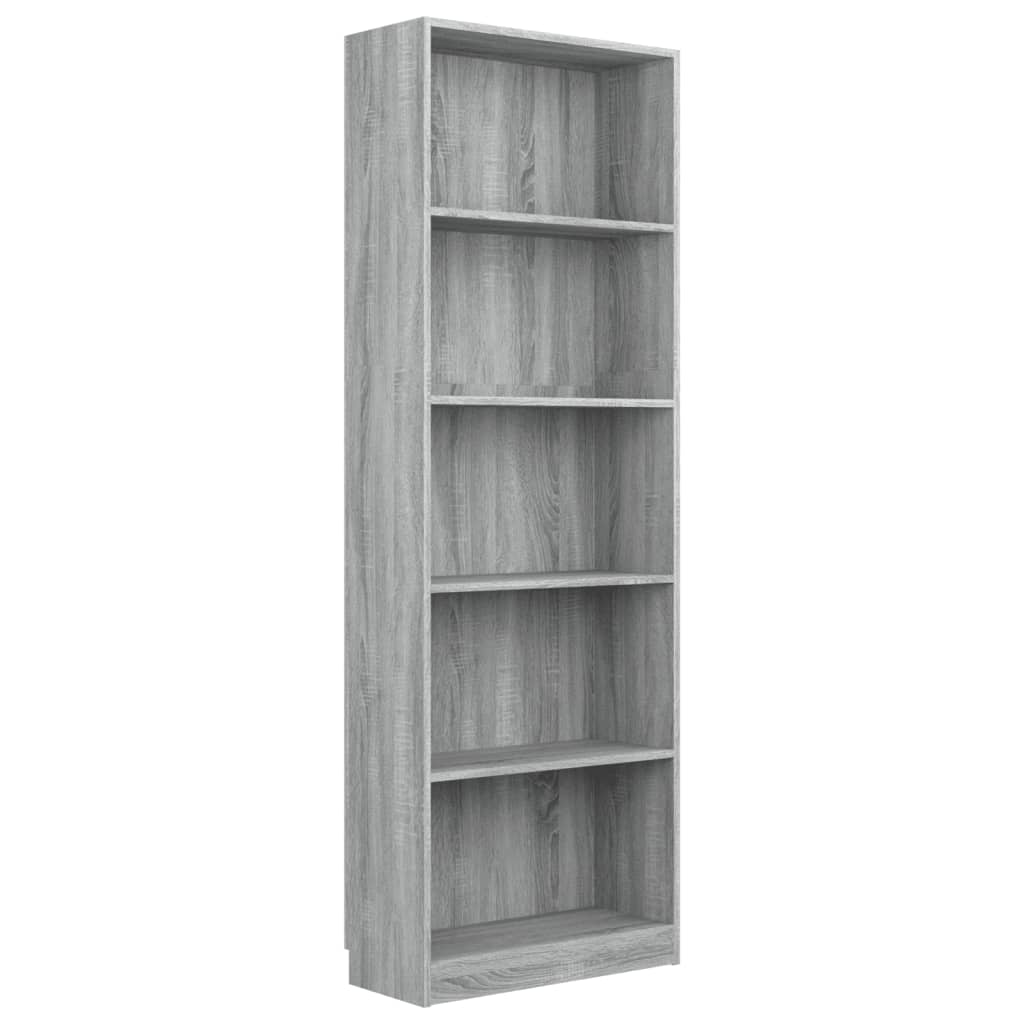 Boekenkast 60x24x175 cm bewerkt hout eikenkleurig