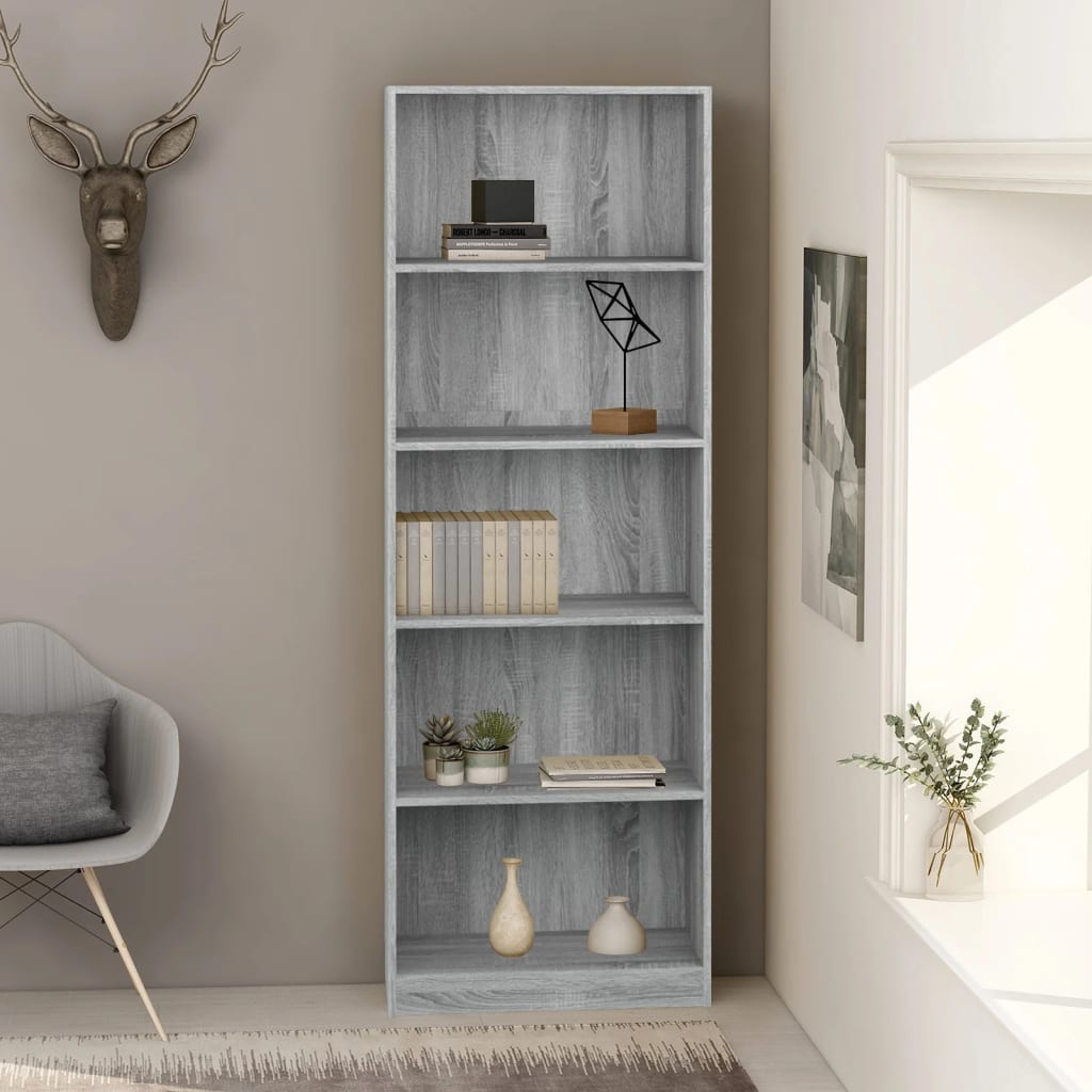 Boekenkast met 4 schappen 80x24x142 cm hout