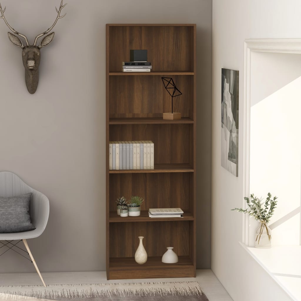 Boekenkast met 4 schappen 80x24x142 cm hout