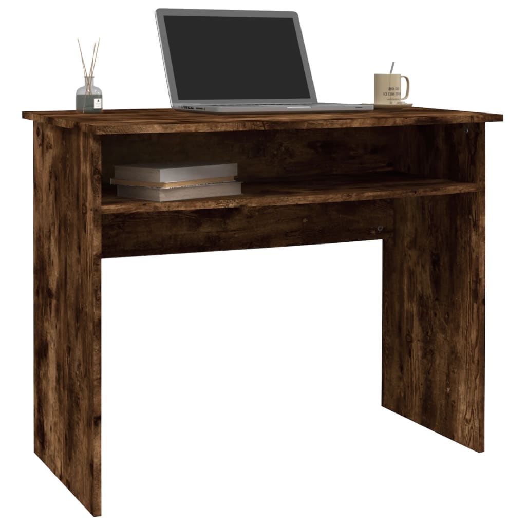 Bureau 90x50x74 cm bewerkt hout eikenkleurig