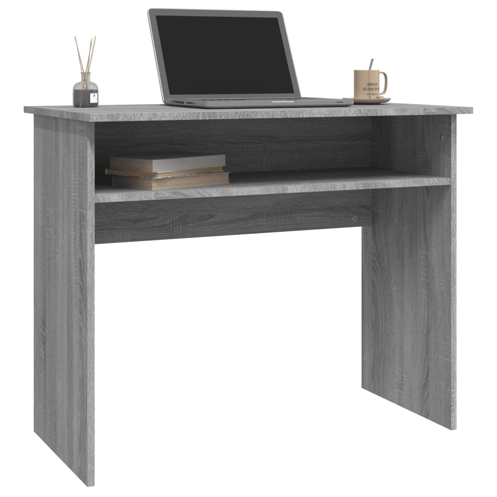 Bureau 90x50x74 cm bewerkt hout eikenkleurig