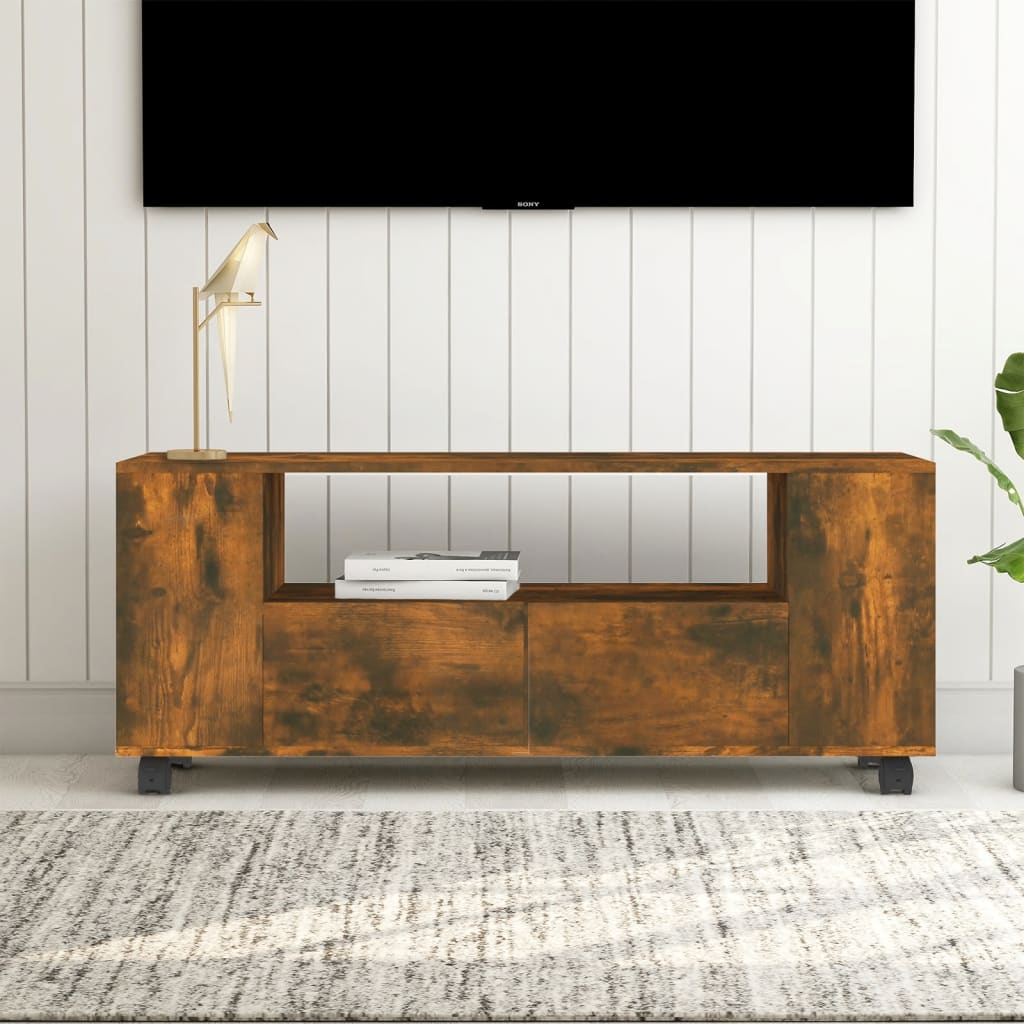 Tv-meubel 120x35x48 cm bewerkt hout eikenkleurig