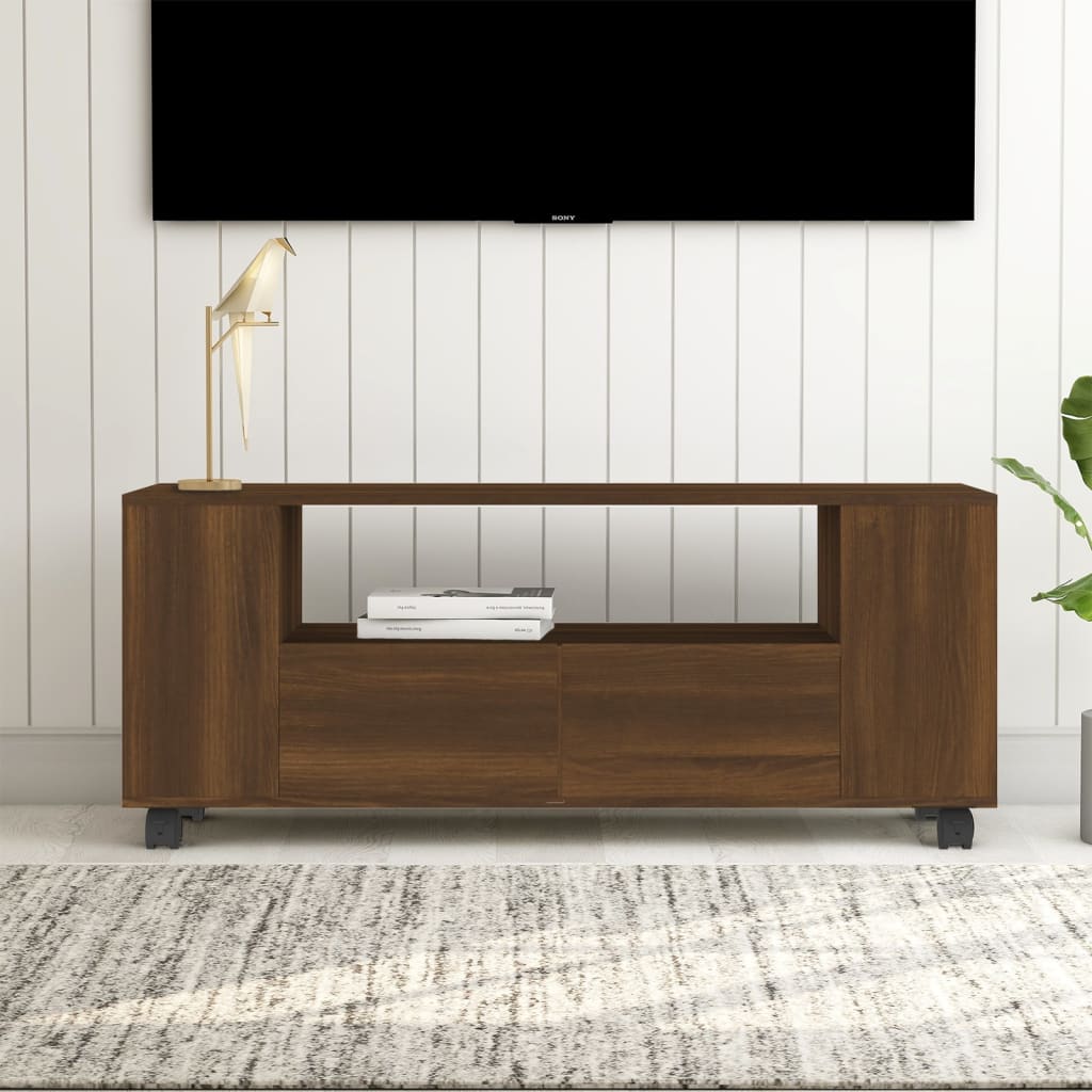 Tv-meubel 120x35x48 cm bewerkt hout eikenkleurig